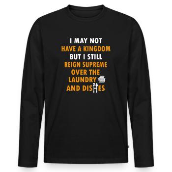 Herrschaft über Wäsche und Geschirr Hausfrau - Männer Premium Bio Langarmshirt - Schwarz - Vorne - Nico (187cm)