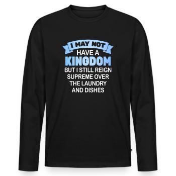 Herrschaft über Wäsche und Geschirr Hausfrau - Männer Premium Bio Langarmshirt - Schwarz - Vorne - Nico (187cm)