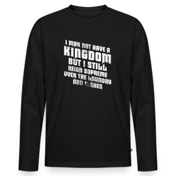 Herrschaft über Wäsche und Geschirr Hausfrau - Männer Premium Bio Langarmshirt - Schwarz - Vorne - Nico (187cm)