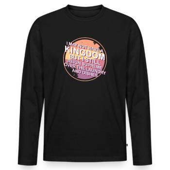 Herrschaft über Wäsche und Geschirr Hausfrau - Männer Premium Bio Langarmshirt - Schwarz - Vorne - Nico (187cm)