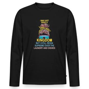 Herrschaft über Wäsche und Geschirr Hausfrau - Männer Premium Bio Langarmshirt - Schwarz - Vorne - Nico (187cm)
