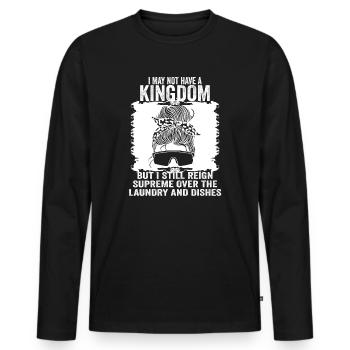 Herrschaft über Wäsche und Geschirr Hausfrau - Männer Premium Bio Langarmshirt - Schwarz - Vorne - Nico (187cm)
