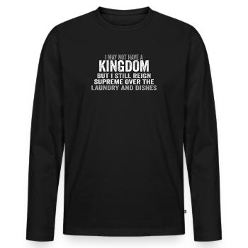 Herrschaft über Wäsche und Geschirr Hausfrau - Männer Premium Bio Langarmshirt - Schwarz - Vorne - Nico (187cm)