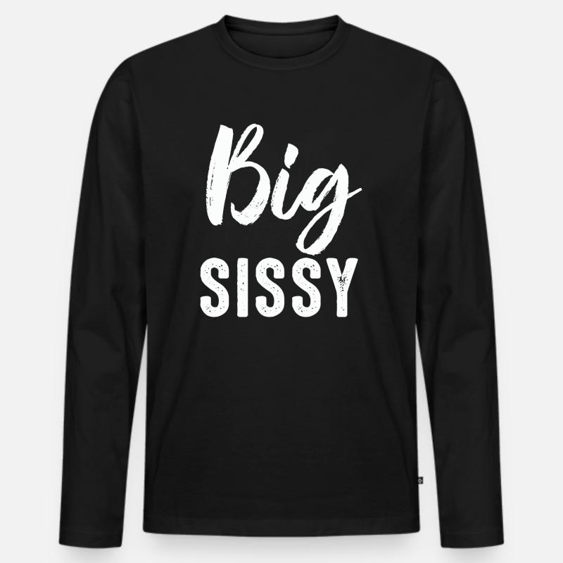 Familie Große Schwester - Männer Premium Bio Langarmshirt - Schwarz