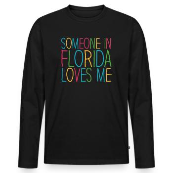 Jemand in Florida liebt mich - Männer Premium Bio Langarmshirt - Schwarz - Vorne - Nico (187cm)