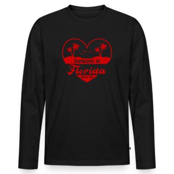 Jemand in Florida liebt mich - Männer Premium Bio Langarmshirt - Schwarz - Vorne - Nico (187cm)