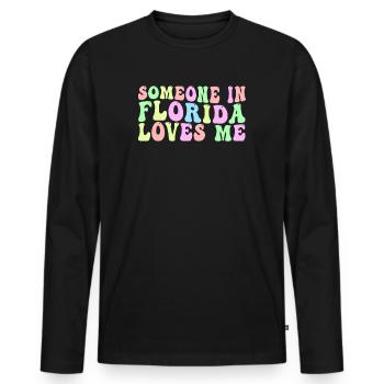 Jemand in Florida liebt mich - Männer Premium Bio Langarmshirt - Schwarz - Vorne - Nico (187cm)