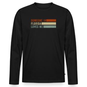 Jemand in Florida liebt mich - Männer Premium Bio Langarmshirt - Schwarz - Vorne - Nico (187cm)