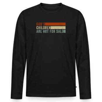 God's Children Are Not For Sale - Men's Premium Organic Long Sleeve Shirt - black - Front - Nico (187cm)