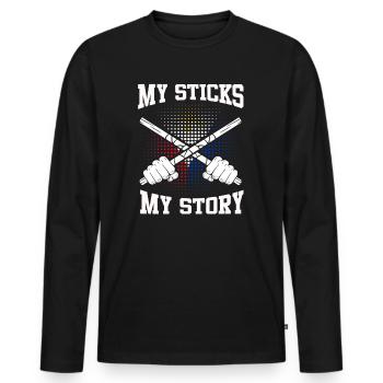 Arnis Kali Eskrima Filipino FMA - Men's Premium Organic Long Sleeve Shirt - black - Front - Nico (187cm)