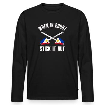 Arnis Eskrima Kali Filipino FMA - Men's Premium Organic Long Sleeve Shirt - black - Front - Nico (187cm)