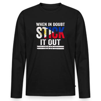 Arnis Eskrima Kali Filipino FMA - Men's Premium Organic Long Sleeve Shirt - black - Front - Nico (187cm)