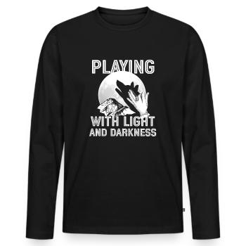Shadow Puppetry Theater Show Art - Men's Premium Organic Long Sleeve Shirt - black - Front - Nico (187cm)
