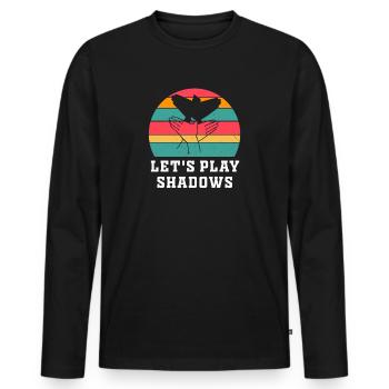 Jouons à Shadows Shadow Puppetry - T-shirt manches longues Premium bio Homme - noir - Devant - Nico (187cm)