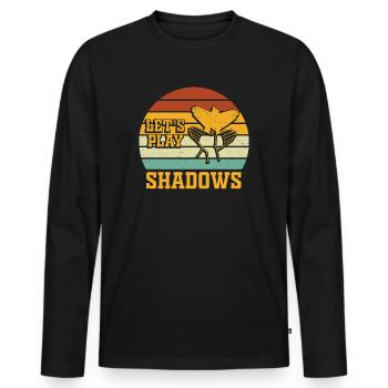 Jouons à Shadows Shadow Puppetry - T-shirt manches longues Premium bio Homme - noir - Devant - Nico (187cm)