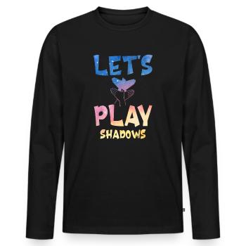 Jouons à Shadows Shadow Puppetry - T-shirt manches longues Premium bio Homme - noir - Devant - Nico (187cm)