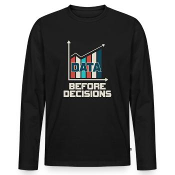 Daten oder es ist nicht passiert für Studenten - Männer Premium Bio Langarmshirt - Schwarz - Vorne - Nico (187cm)