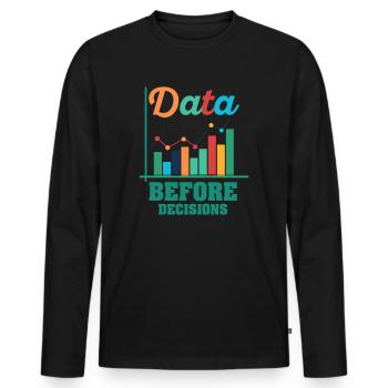 Daten oder es ist nicht passiert für Studenten - Männer Premium Bio Langarmshirt - Schwarz - Vorne - Nico (187cm)