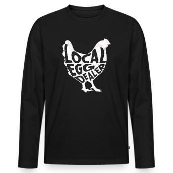 Lokaler Eierhändler Hühnerbesitzer Züchter - Männer Premium Bio Langarmshirt - Schwarz - Vorne - Nico (187cm)