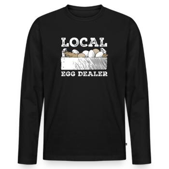 Lokaler Eierhändler Hühnerbesitzer Züchter - Männer Premium Bio Langarmshirt - Schwarz - Vorne - Nico (187cm)