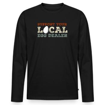 Lokaler Eierhändler Hühnerbesitzer Züchter - Männer Premium Bio Langarmshirt - Schwarz - Vorne - Nico (187cm)