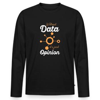 Daten oder es ist nicht passiert für Studenten - Männer Premium Bio Langarmshirt - Schwarz - Vorne - Nico (187cm)