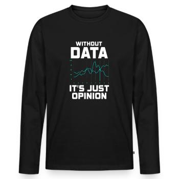Daten oder es ist nicht passiert für Studenten - Männer Premium Bio Langarmshirt - Schwarz - Vorne - Nico (187cm)