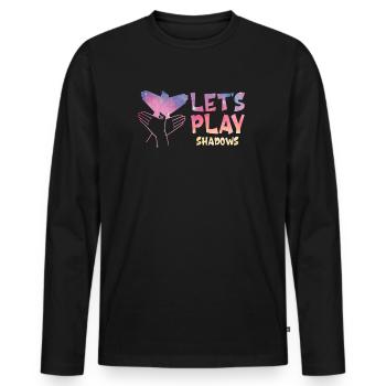 Jouons à Shadows Shadow Puppetry - T-shirt manches longues Premium bio Homme - noir - Devant - Nico (187cm)