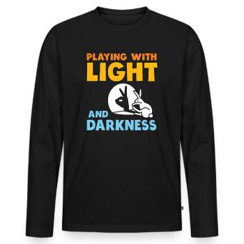 Shadow Puppetry Puppet Show Shadow Play - Men's Premium Organic Long Sleeve Shirt - black - Front - Nico (187cm)
