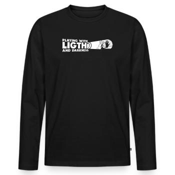 Jouer avec la lumière et l’obscurité Ombre - T-shirt manches longues Premium bio Homme - noir - Devant - Nico (187cm)