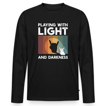 Playing With Light And Darkness Shadow - Men's Premium Organic Long Sleeve Shirt - black - Front - Nico (187cm)