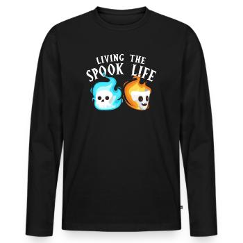 Vivre la vie fantôme Spook Life Appât - T-shirt manches longues Premium bio Homme - noir - Devant - Nico (187cm)