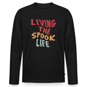 Living The Spook Life Ghost Bait - Männer Premium Bio Langarmshirt - Schwarz - Vorne - Nico (187cm)