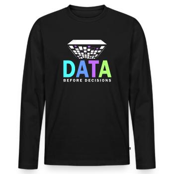 Daten oder es ist nicht passiert für Studenten - Männer Premium Bio Langarmshirt - Schwarz - Vorne - Nico (187cm)