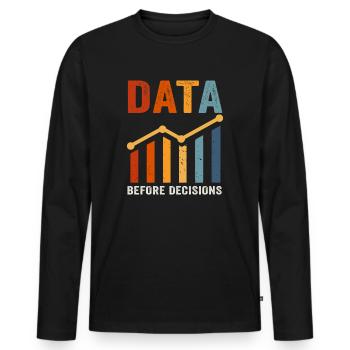 Daten oder es ist nicht passiert für Studenten - Männer Premium Bio Langarmshirt - Schwarz - Vorne - Nico (187cm)
