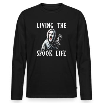 Living The Spook Life Ghost Bait - Men's Premium Organic Long Sleeve Shirt - black - Front - Nico (187cm)