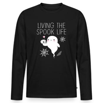 Living The Spook Life Ghost Bait - Men's Premium Organic Long Sleeve Shirt - black - Front - Nico (187cm)