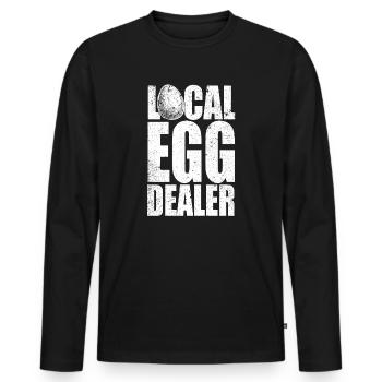 Lokaler Eierhändler Hühnerbesitzer Züchter - Männer Premium Bio Langarmshirt - Schwarz - Vorne - Nico (187cm)