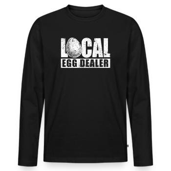 Lokaler Eierhändler Hühnerbesitzer Züchter - Männer Premium Bio Langarmshirt - Schwarz - Vorne - Nico (187cm)