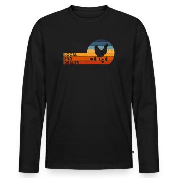 Lokaler Eierhändler Hühnerbesitzer Züchter - Männer Premium Bio Langarmshirt - Schwarz - Vorne - Nico (187cm)