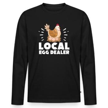 Lokaler Eierhändler Hühnerbesitzer Züchter - Männer Premium Bio Langarmshirt - Schwarz - Vorne - Nico (187cm)