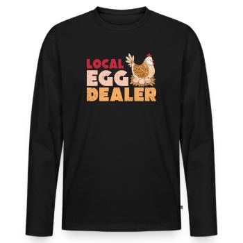 Lokaler Eierhändler Hühnerbesitzer Züchter - Männer Premium Bio Langarmshirt - Schwarz - Vorne - Nico (187cm)