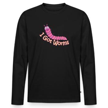 Wurmfarmer Wurmkompost Niedliche Männer Frauen - Männer Premium Bio Langarmshirt - Schwarz - Vorne - Nico (187cm)
