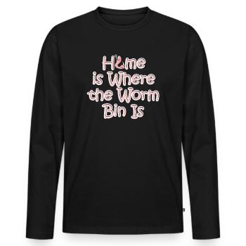 ver fermier vermicompost mignon hommes femmes - T-shirt manches longues Premium bio Homme - noir - Devant - Nico (187cm)