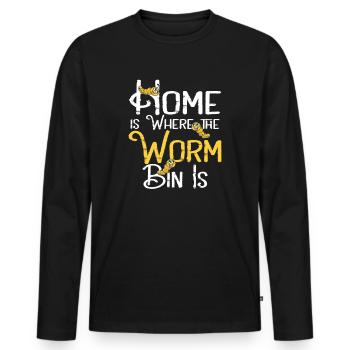 Wurmfarmer Wurmkompost Niedliche Männer Frauen - Männer Premium Bio Langarmshirt - Schwarz - Vorne - Nico (187cm)