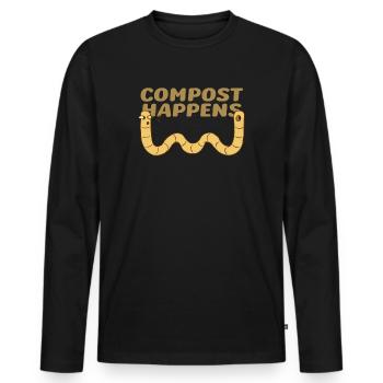 Wurmfarmer Wurmkompost Niedliche Männer Frauen - Männer Premium Bio Langarmshirt - Schwarz - Vorne - Nico (187cm)