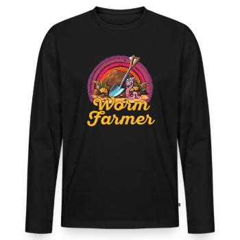 Wurmfarmer Wurmkompost Niedliche Männer Frauen - Männer Premium Bio Langarmshirt - Schwarz - Vorne - Nico (187cm)