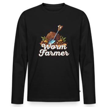 Wurmfarmer Wurmkompost Niedliche Männer Frauen - Männer Premium Bio Langarmshirt - Schwarz - Vorne - Nico (187cm)