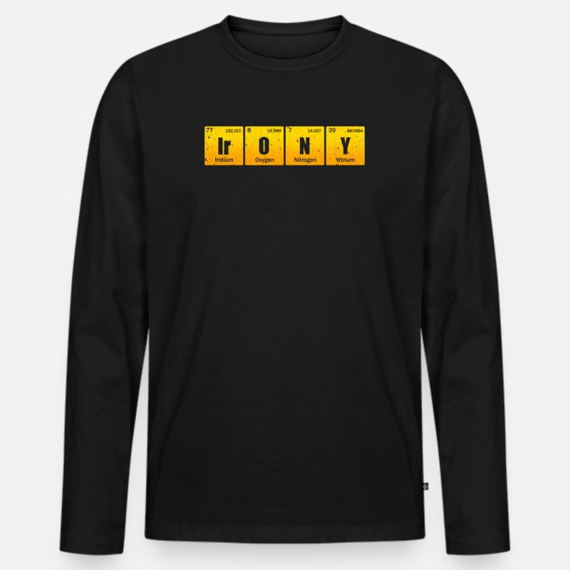 Primäre Elemente des Humors Wissenschaft Ironie - Männer Premium Bio Langarmshirt - Schwarz