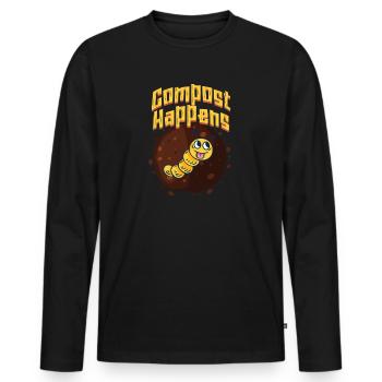 Wurmfarmer Wurmkompost Niedliche Männer Frauen - Männer Premium Bio Langarmshirt - Schwarz - Vorne - Nico (187cm)